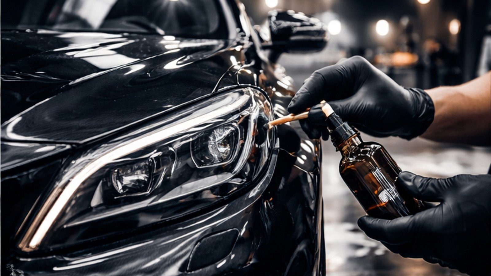 Detailarbeit bei Keramikversiegelung